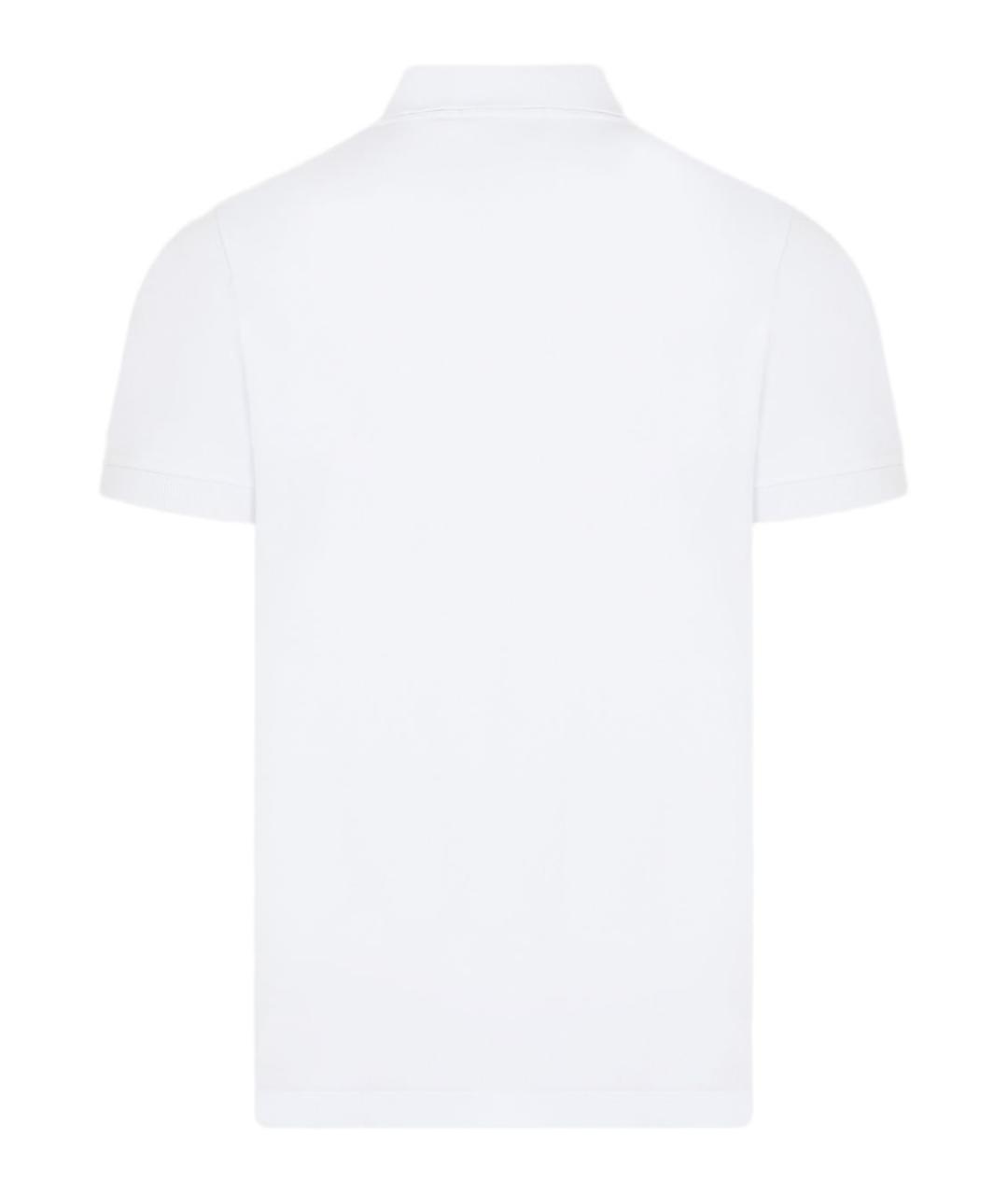 STONE ISLAND Белое хлопковое поло с коротким рукавом, фото 2
