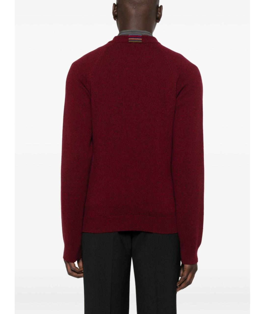PAUL SMITH Бордовый шерстяной джемпер / свитер, фото 2