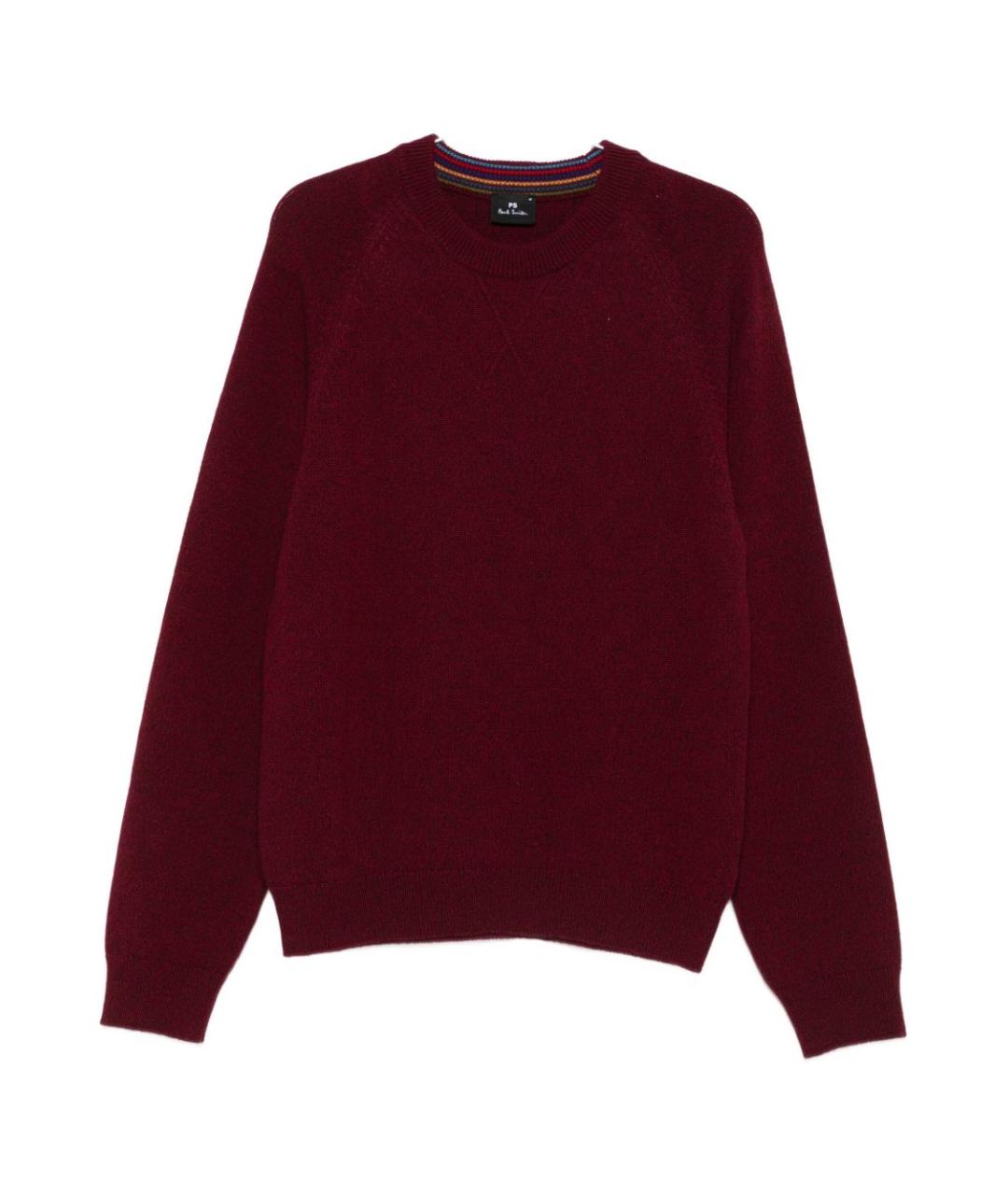 PAUL SMITH Бордовый шерстяной джемпер / свитер, фото 1