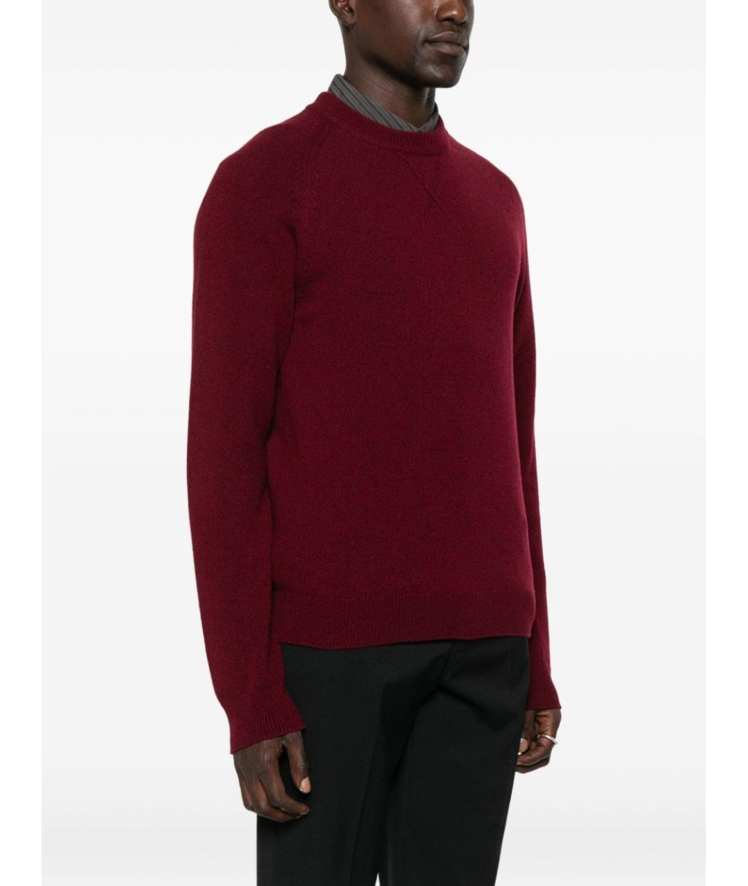 PAUL SMITH Бордовый шерстяной джемпер / свитер, фото 3