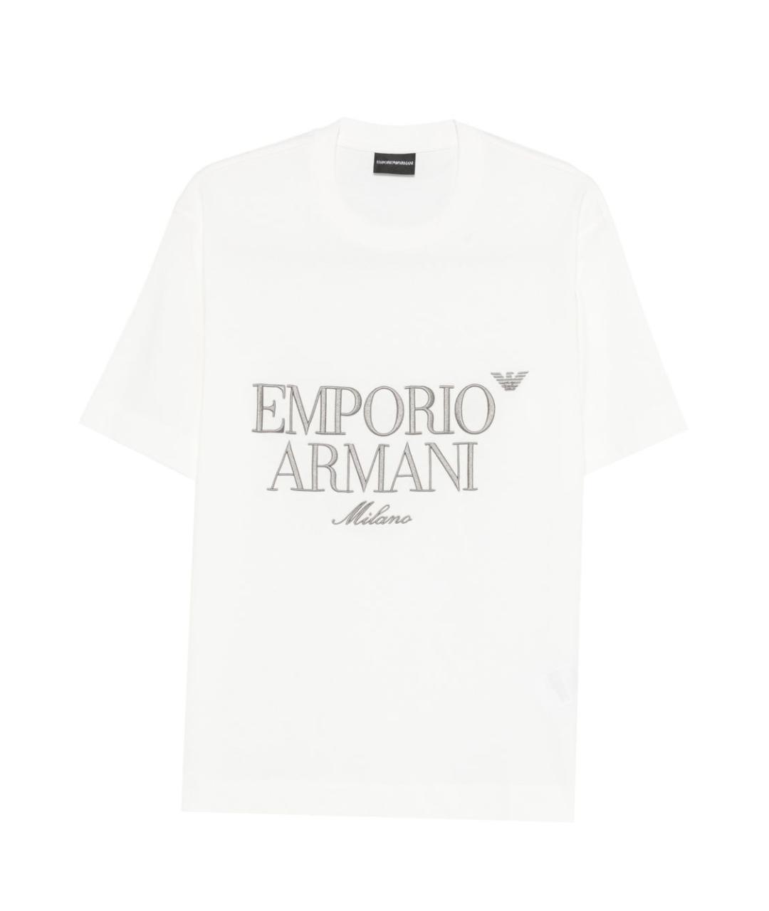 EMPORIO ARMANI Белая хлопковая футболка, фото 1