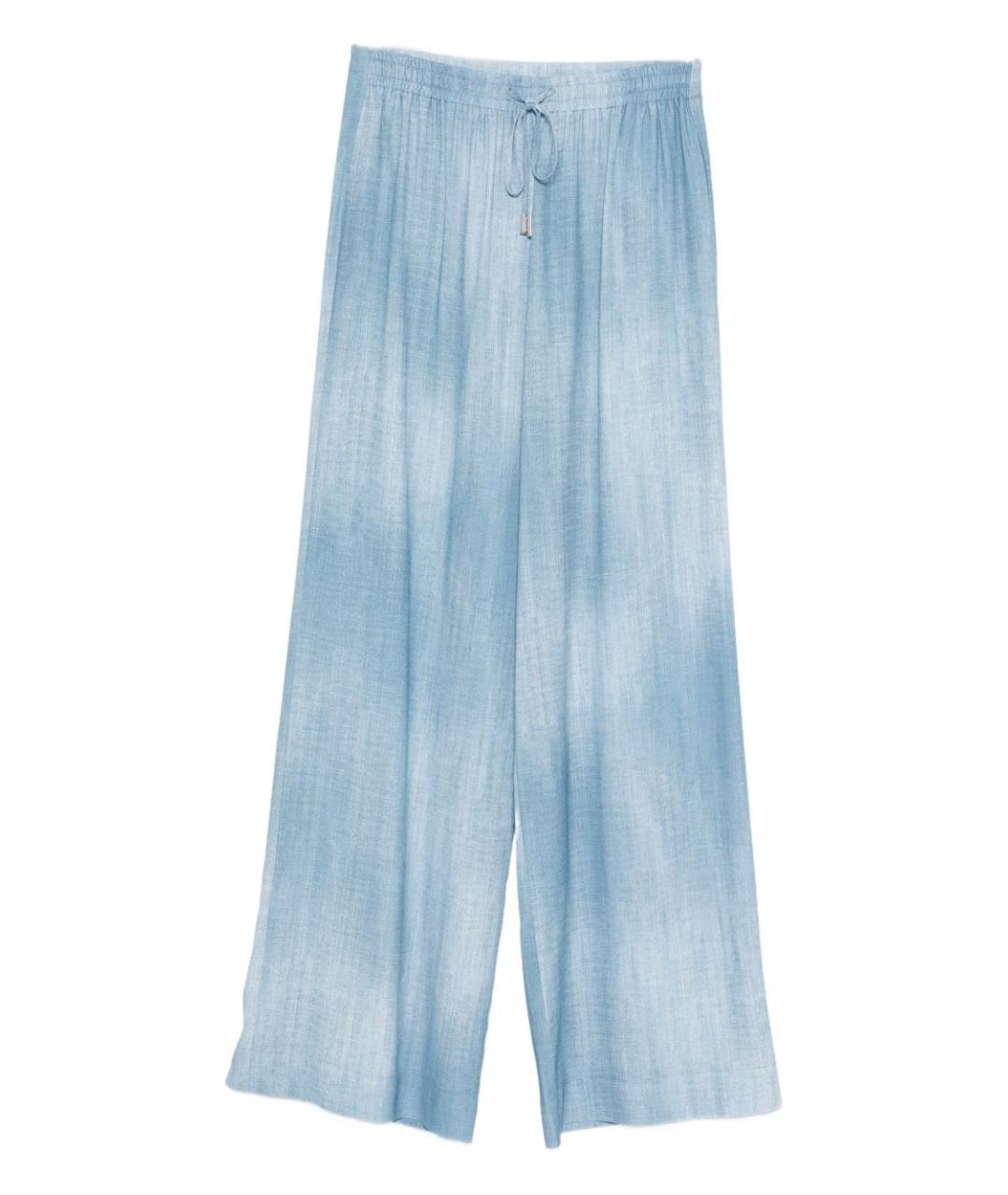 ERMANNO SCERVINO Голубые вискозные прямые брюки, фото 1