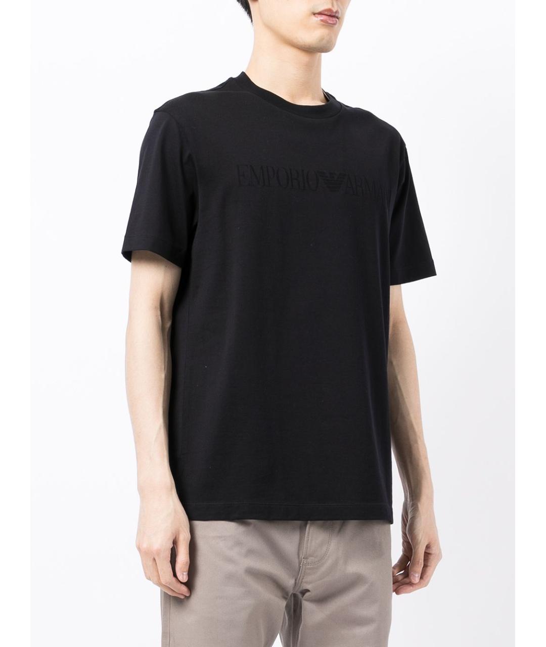 EMPORIO ARMANI Синяя хлопковая футболка, фото 3