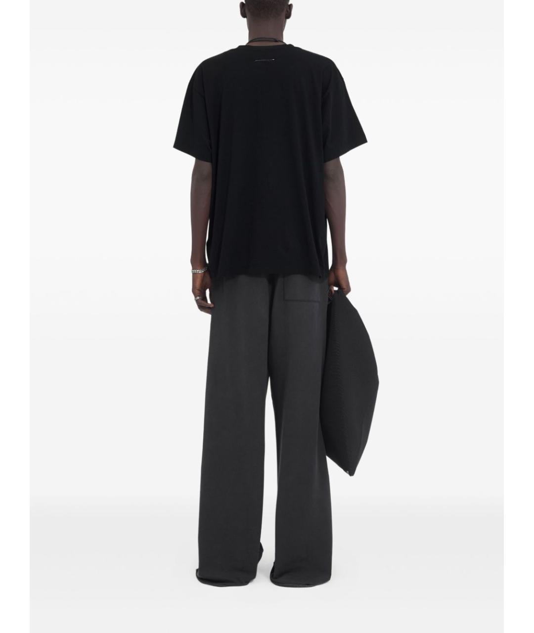 MM6 MAISON MARGIELA Черная хлопковая футболка, фото 4