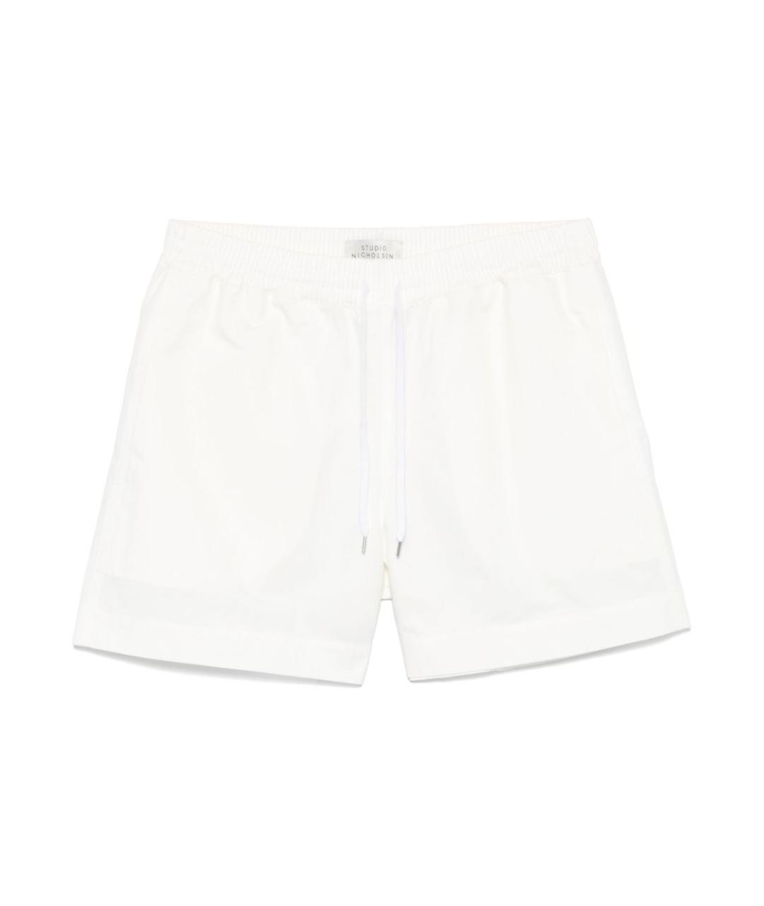 STUDIO NICHOLSON Белые хлопковые шорты, фото 1