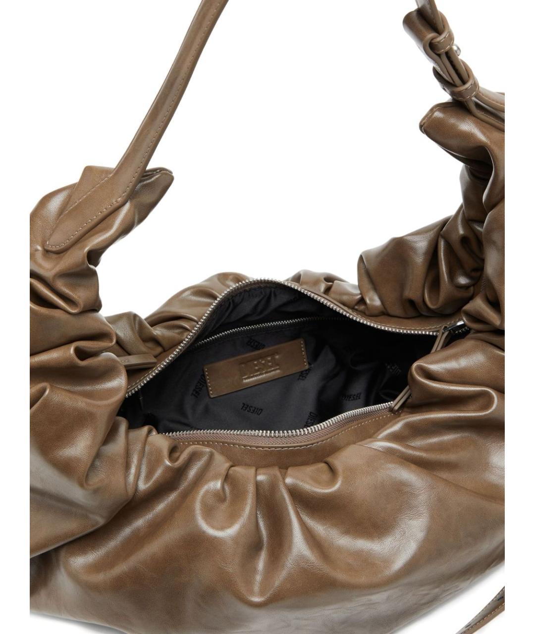 DIESEL Коричневая сумка через плечо из искусственной кожи, фото 3