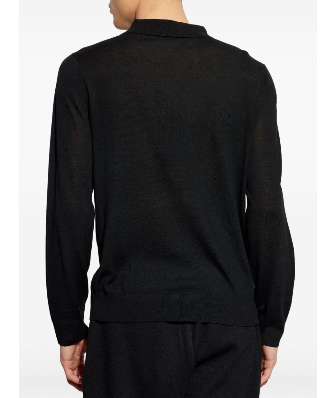 PAUL SMITH Черное поло с длинным рукавом, фото 4