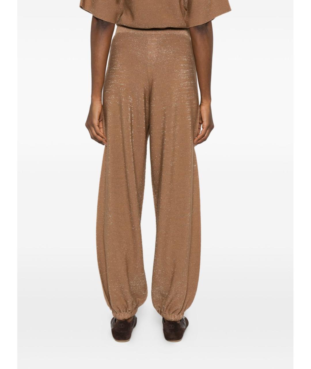 FABIANA FILIPPI Коричневые хлопковые прямые брюки, фото 5