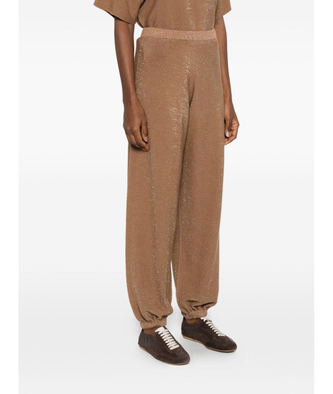 FABIANA FILIPPI Коричневые хлопковые прямые брюки, фото 3
