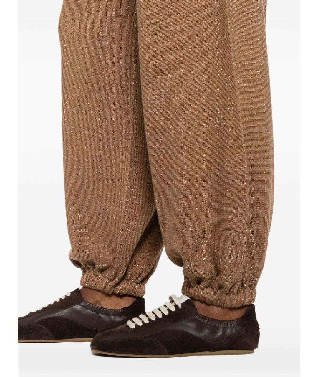 FABIANA FILIPPI Коричневые хлопковые прямые брюки, фото 4