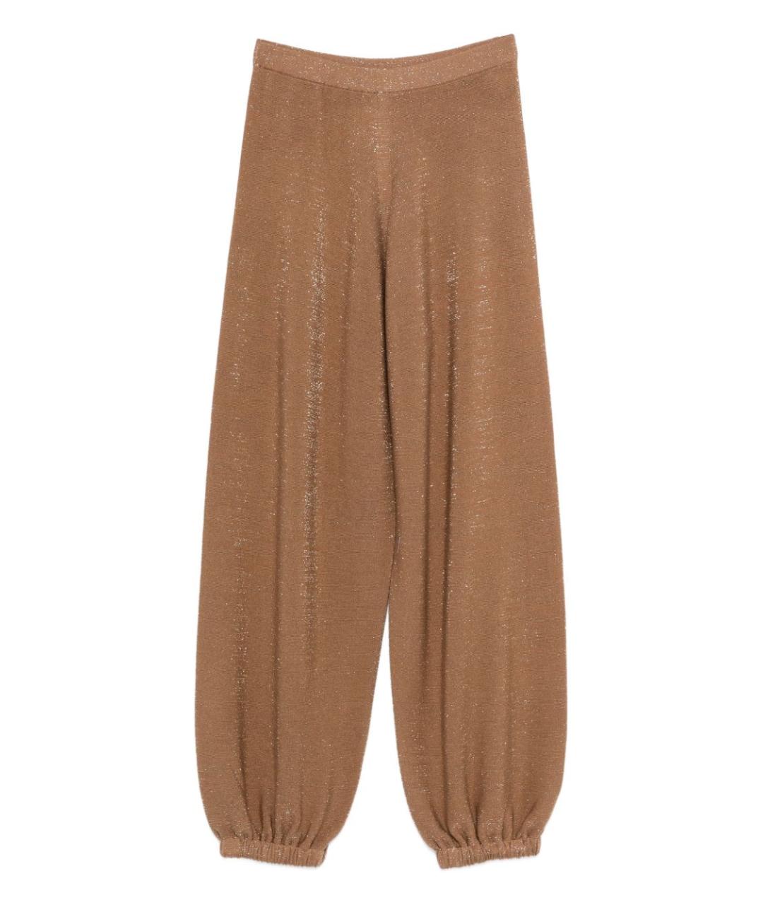 FABIANA FILIPPI Коричневые хлопковые прямые брюки, фото 1