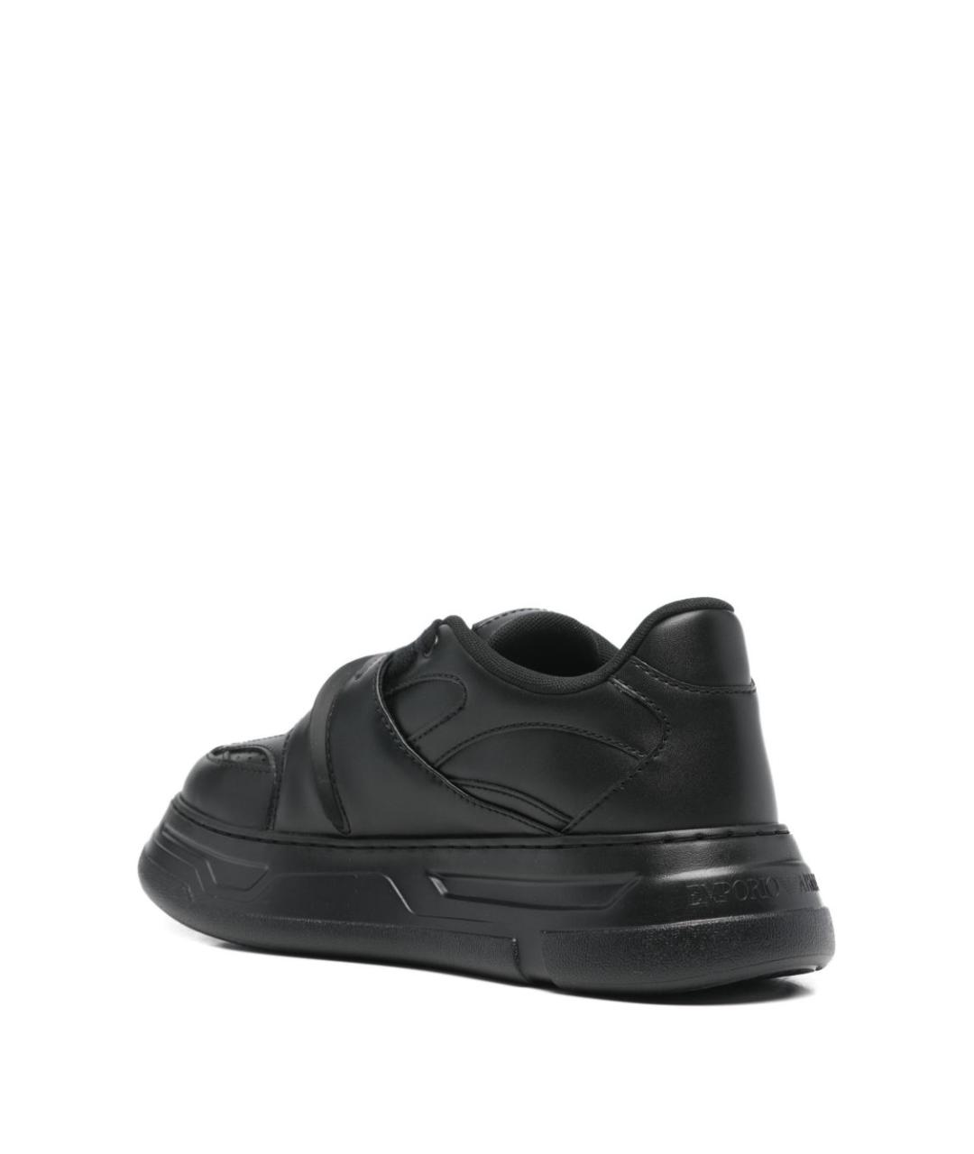 EMPORIO ARMANI Черные низкие кроссовки / кеды, фото 4