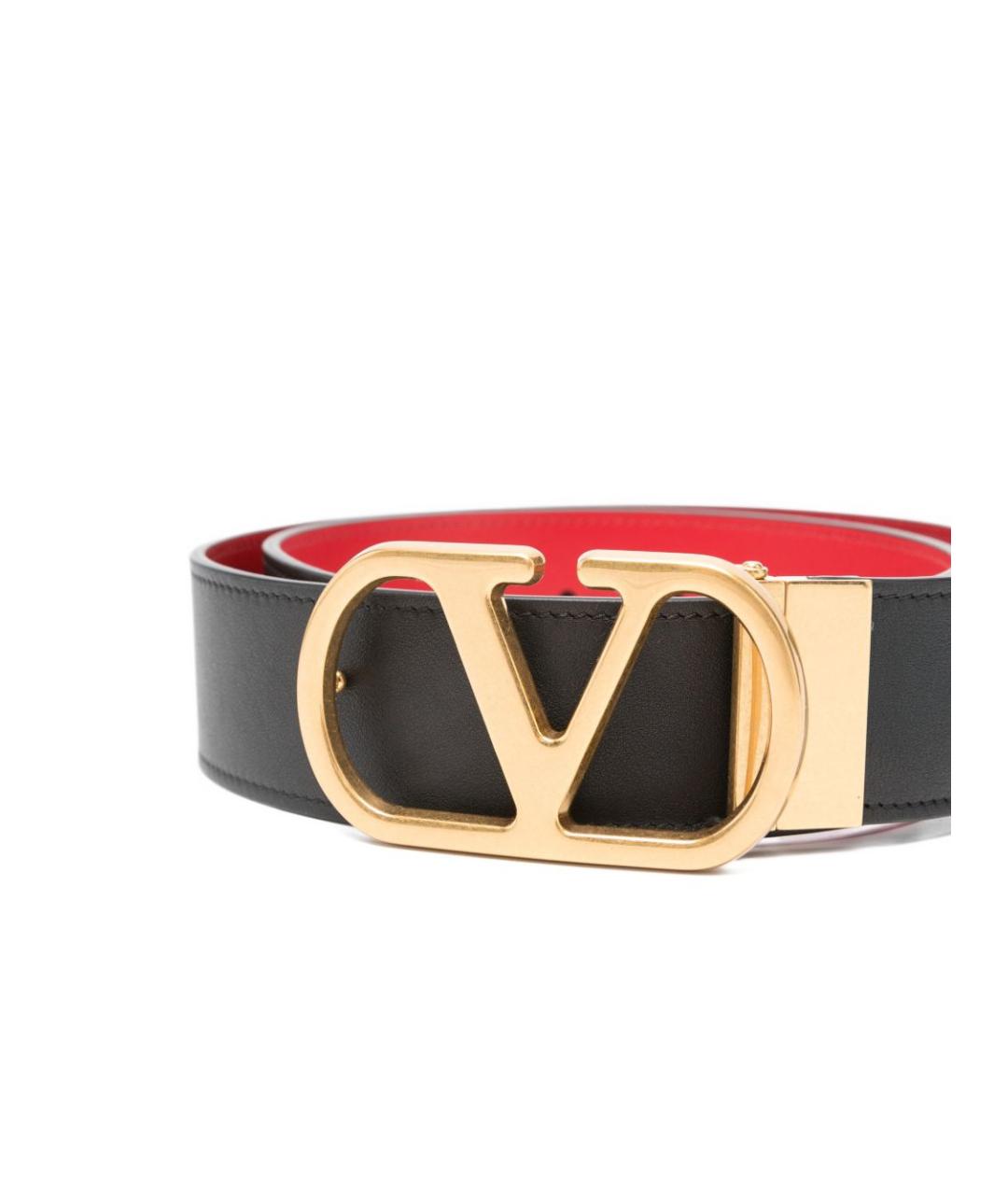 VALENTINO Черный кожаный ремень, фото 2