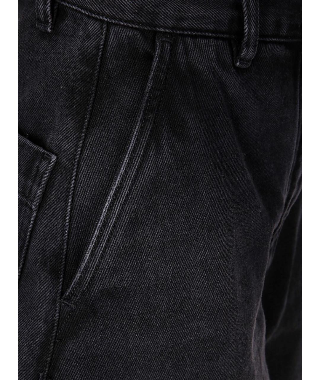 STUDIO NICHOLSON Черные хлопковые прямые джинсы, фото 2