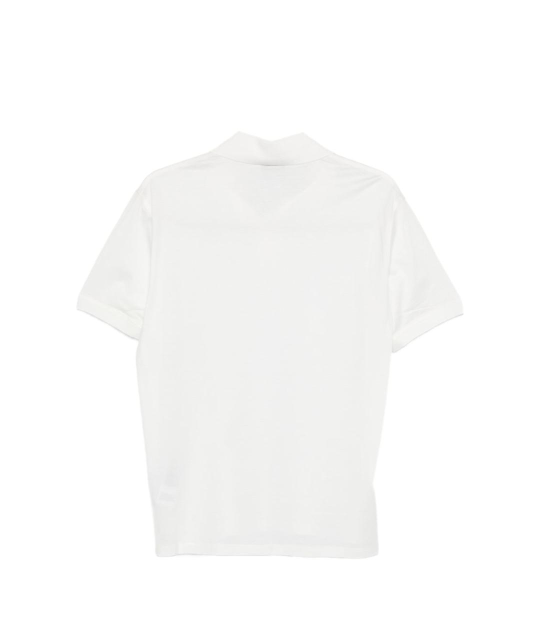 EMPORIO ARMANI Белое хлопковое поло с коротким рукавом, фото 2