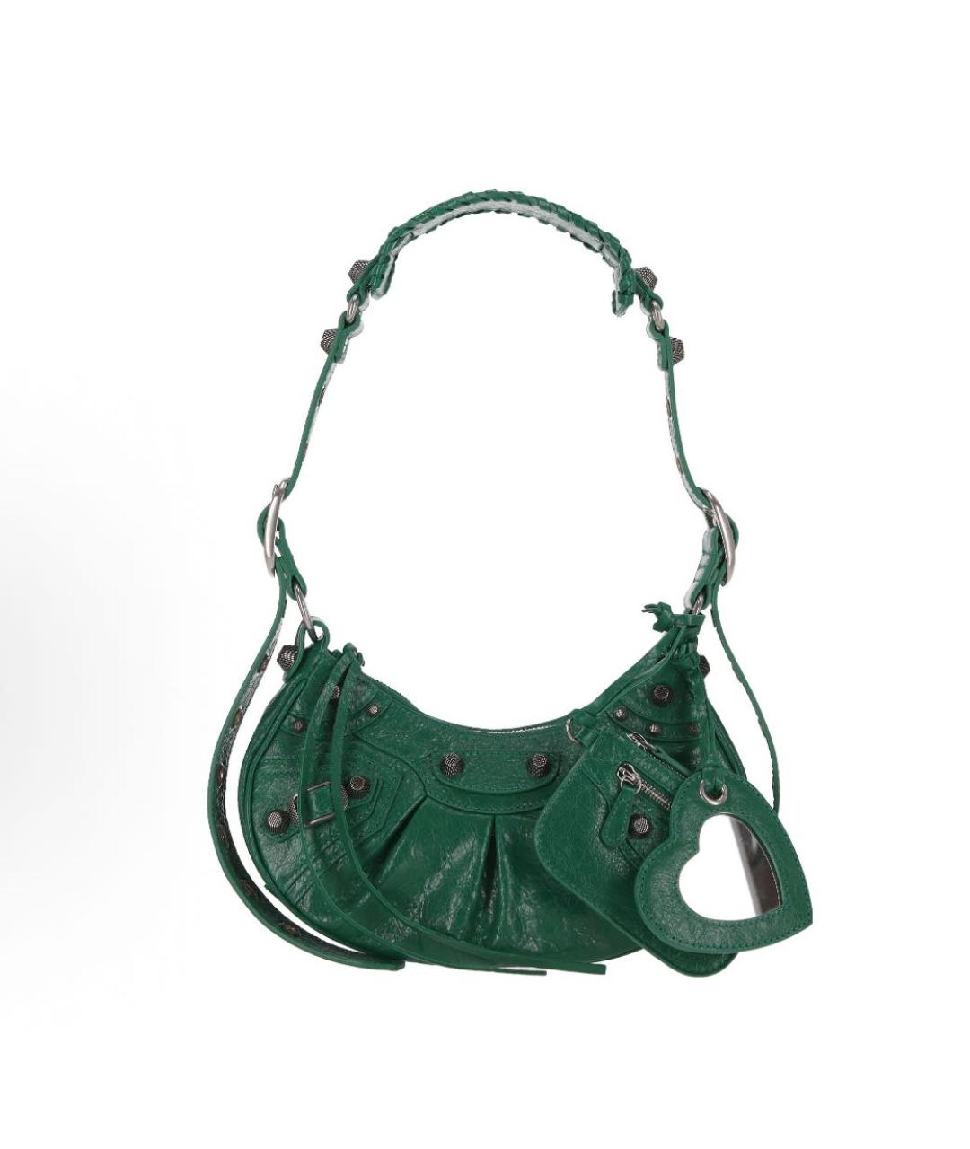BALENCIAGA Зеленая кожаная сумка через плечо, фото 5