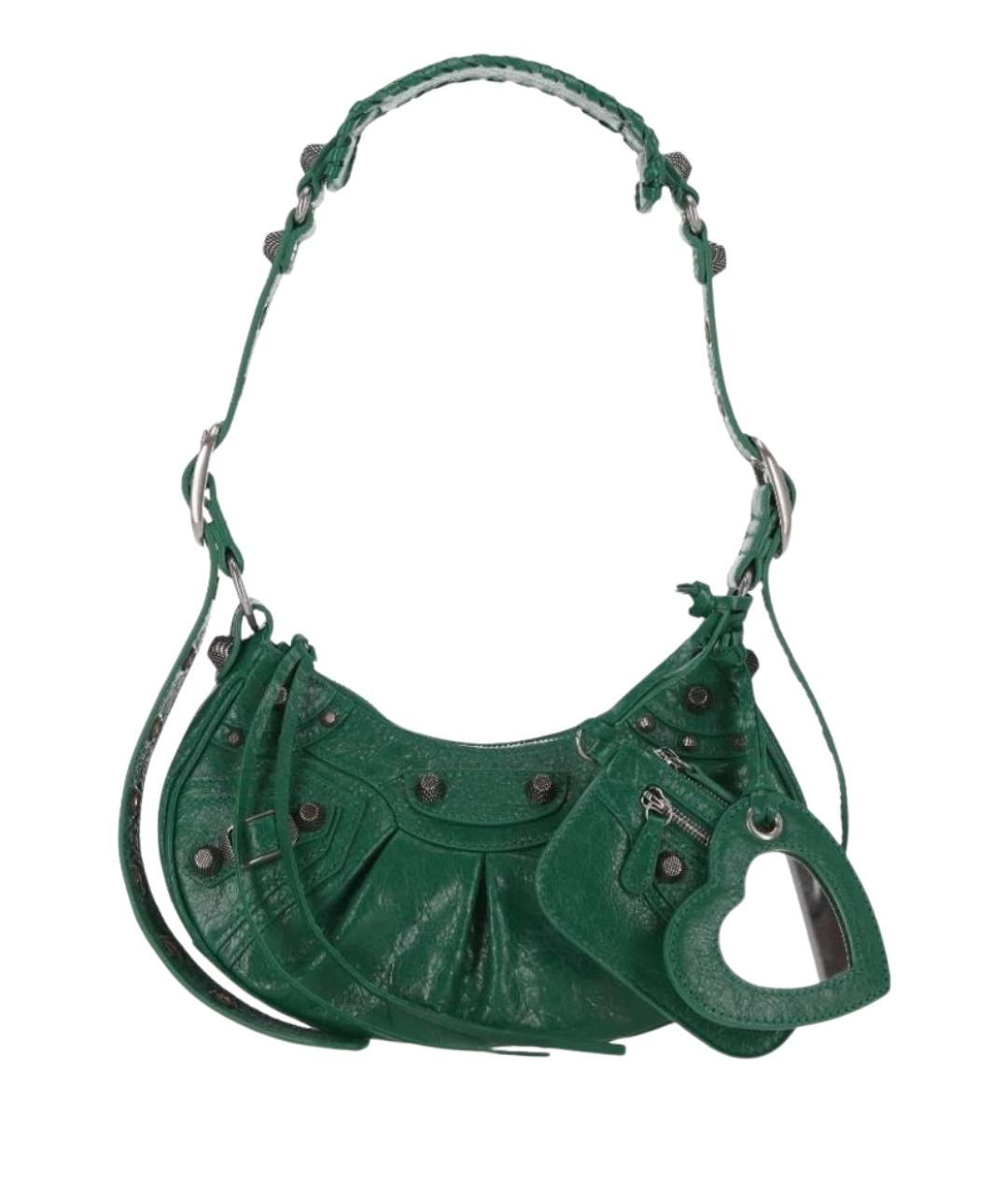 BALENCIAGA Зеленая кожаная сумка через плечо, фото 1
