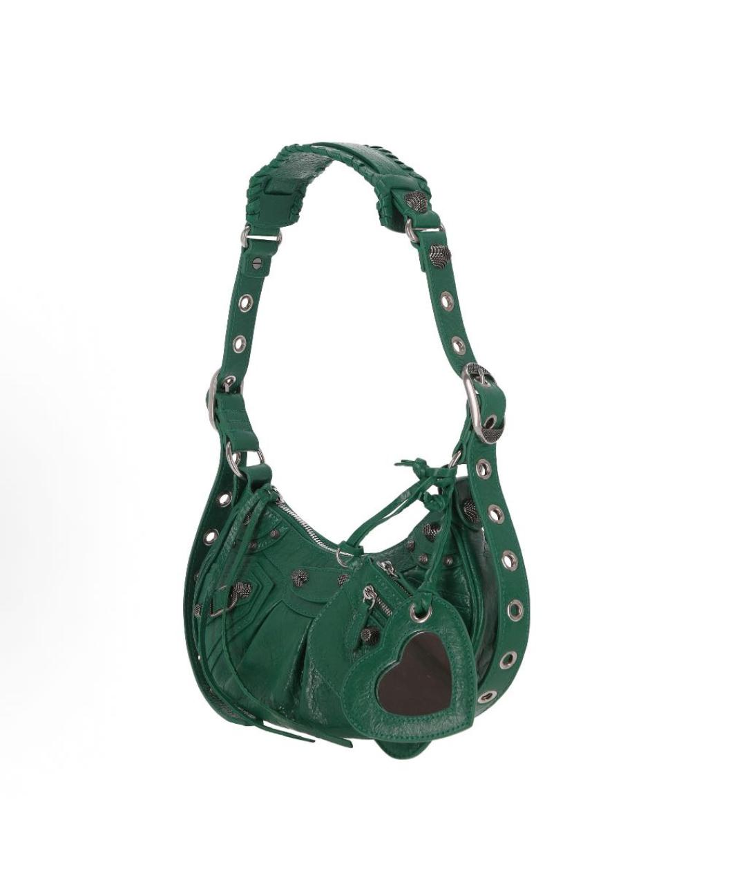 BALENCIAGA Зеленая кожаная сумка через плечо, фото 2