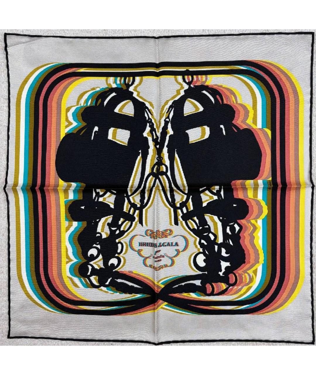 HERMES Мульти шелковый платок, фото 7