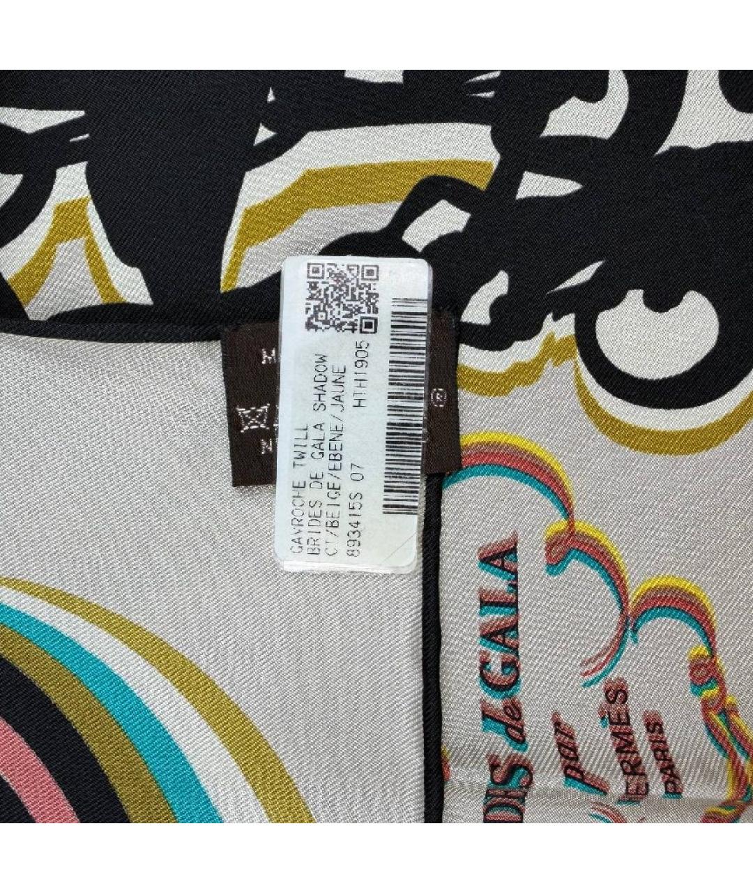 HERMES Мульти шелковый платок, фото 5