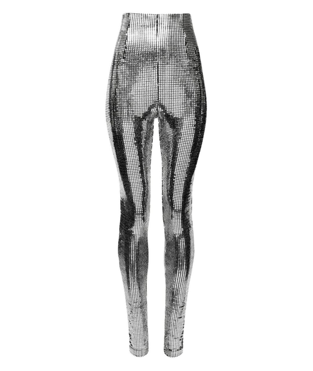 MM6 MAISON MARGIELA Серебряные полиамидовые брюки узкие, фото 1