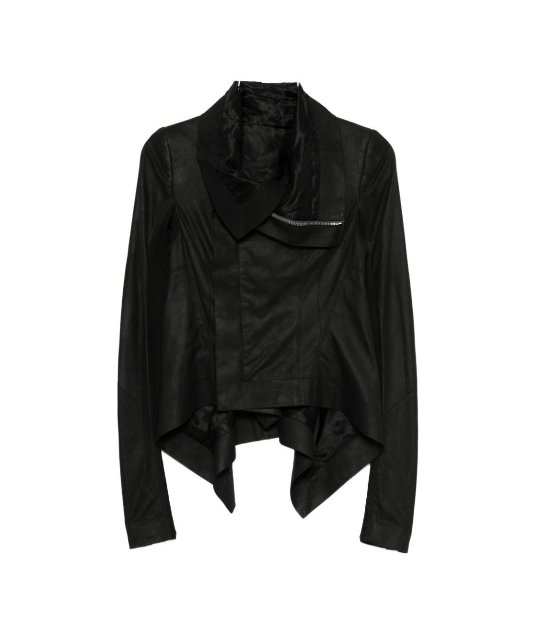 RICK OWENS Черная кожаная куртка, фото 1