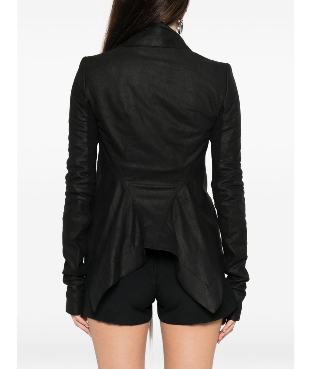 RICK OWENS Черная кожаная куртка, фото 4
