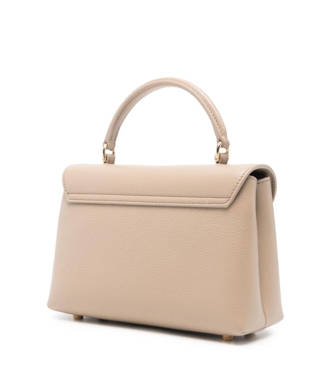CELINE Бежевая кожаная сумка с короткими ручками, фото 5