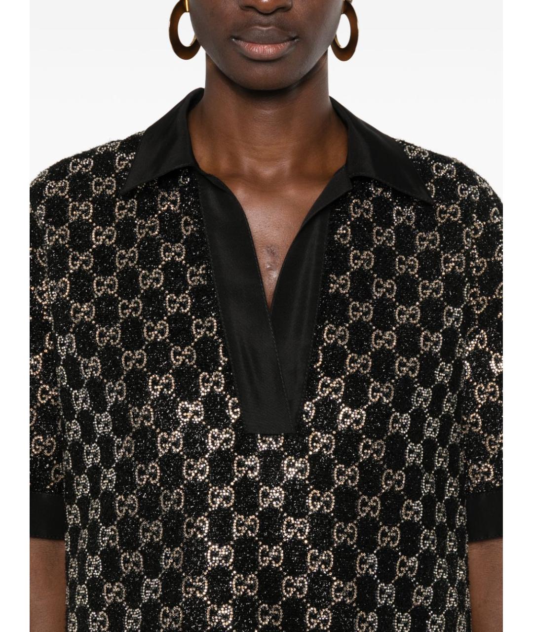 GUCCI Черная вискозная футболка, фото 2