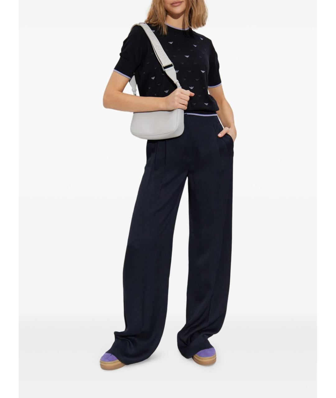 EMPORIO ARMANI Черный хлопковый джемпер / свитер, фото 5