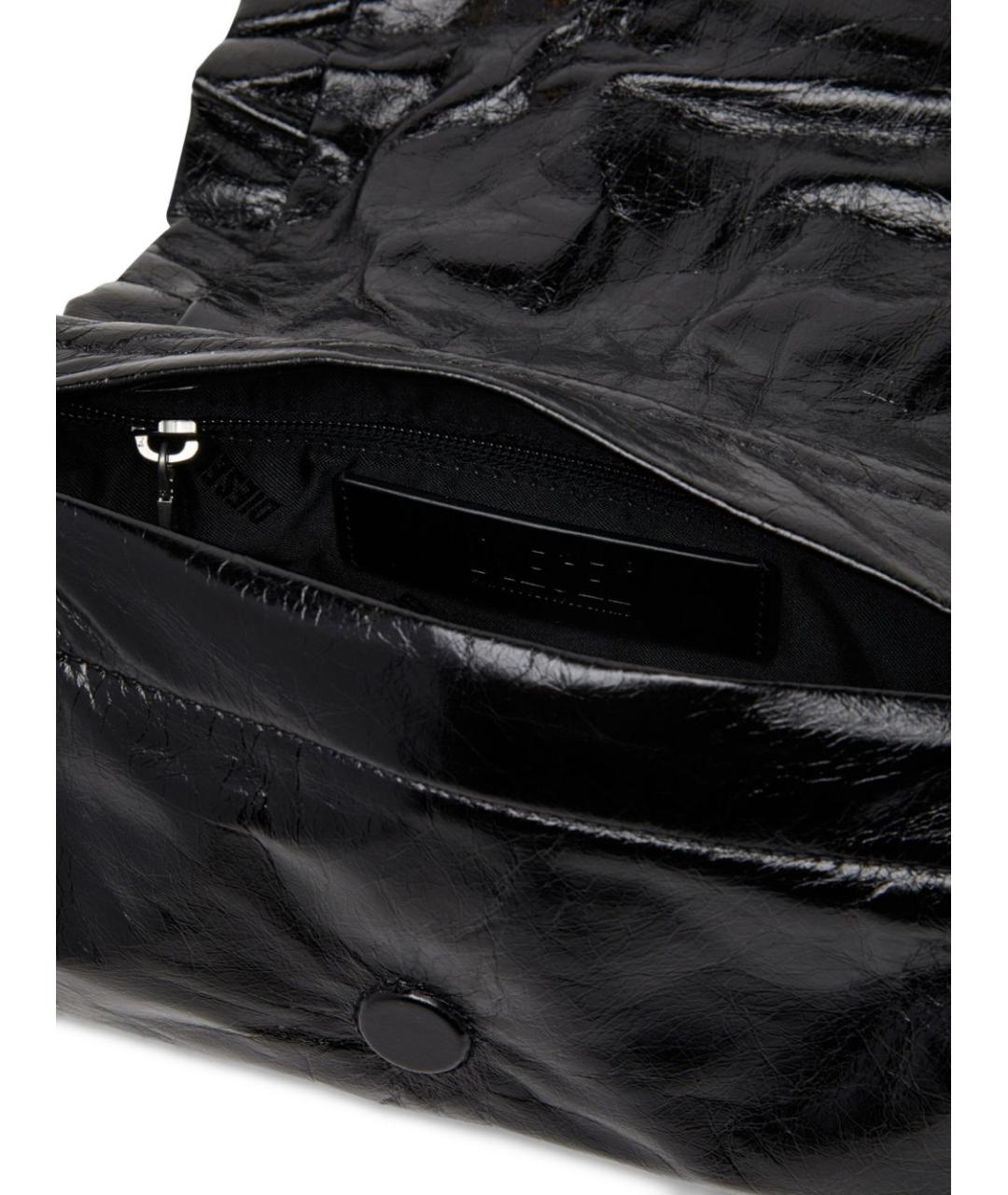 DIESEL Черная кожаная сумка через плечо, фото 4