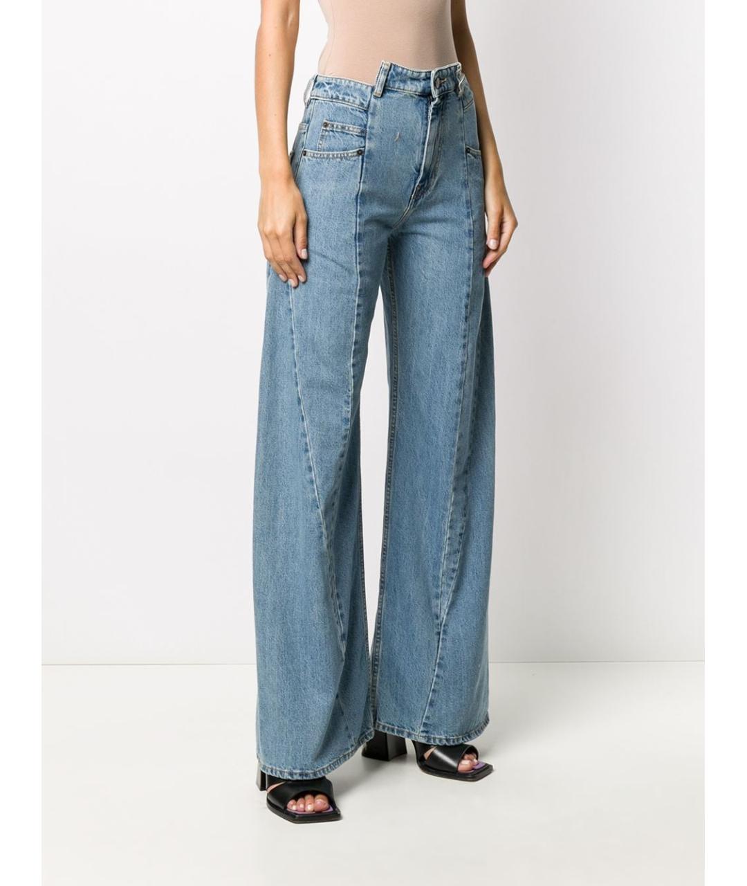 MAISON MARGIELA Голубые хлопковые прямые джинсы, фото 6