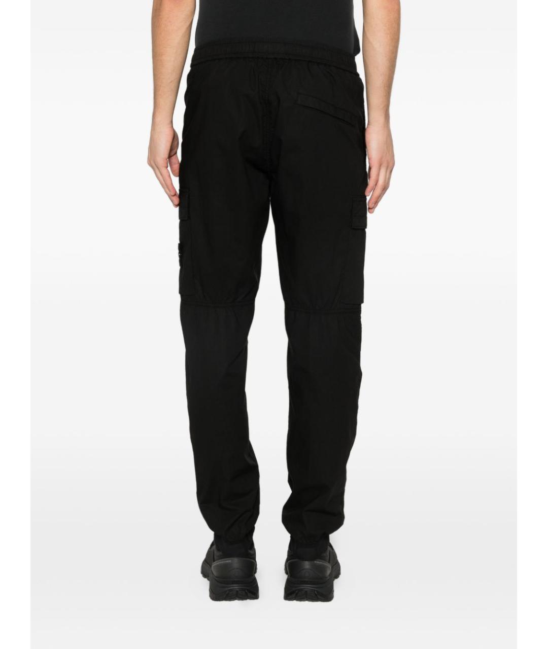 STONE ISLAND Черные хлопковые повседневные брюки, фото 5