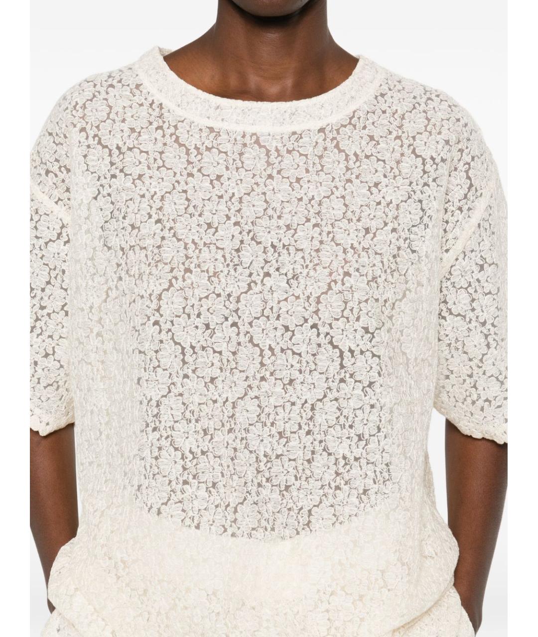 ERMANNO SCERVINO Белая полиэстеровая футболка, фото 5