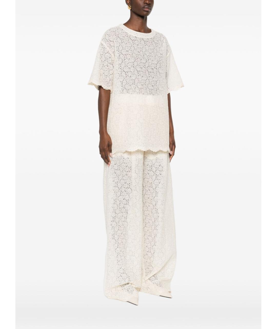 ERMANNO SCERVINO Белая полиэстеровая футболка, фото 3