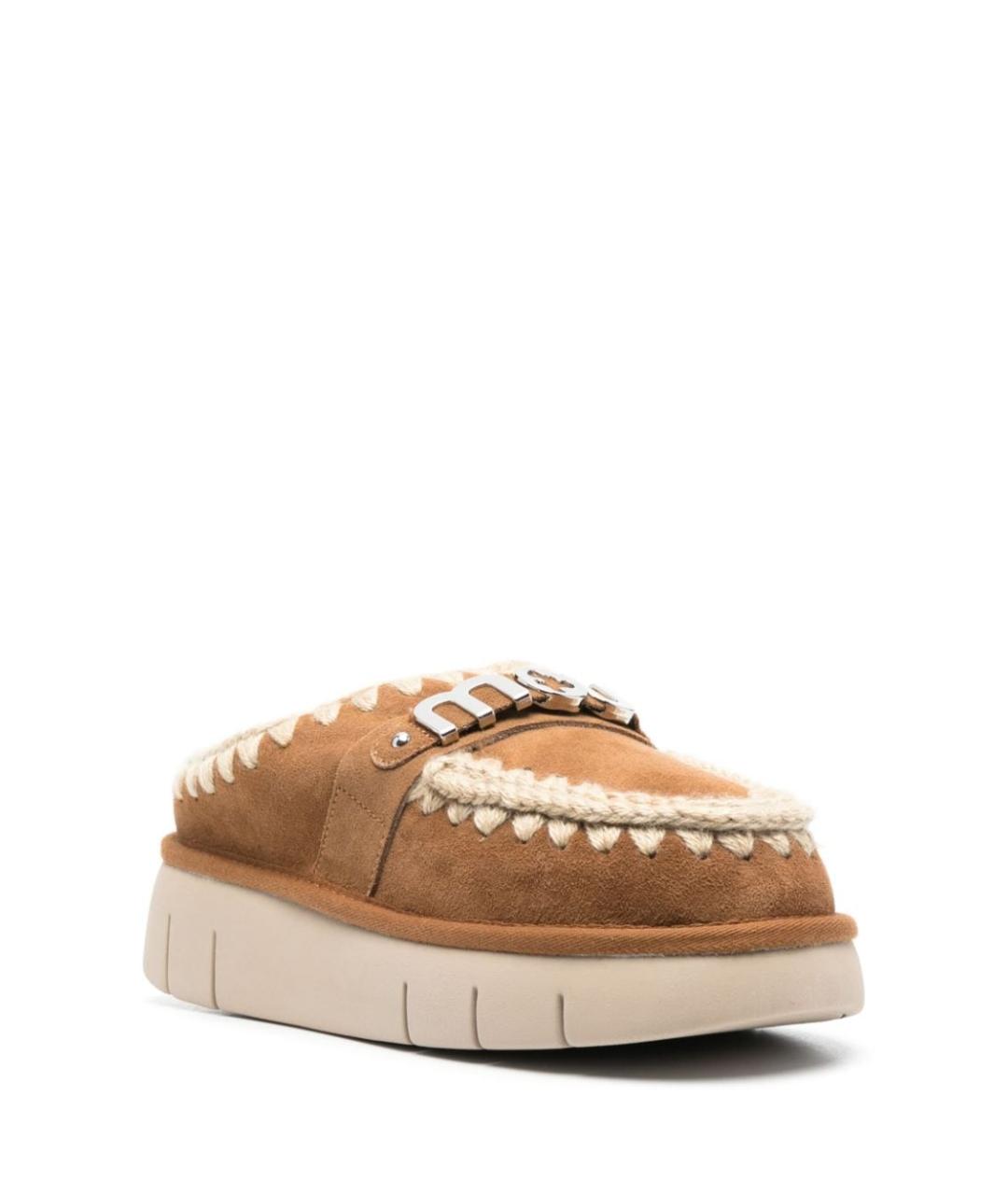 MOU Коричневые замшевые мюли, фото 2