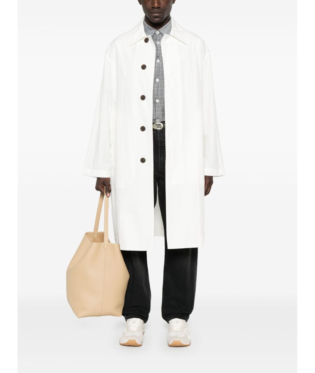 STUDIO NICHOLSON Белое хлопковое пальто, фото 5