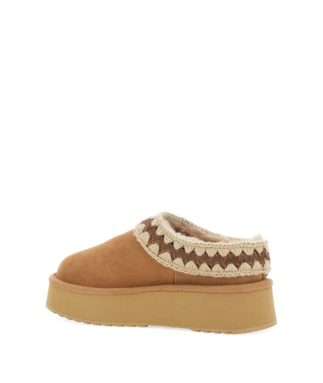 MOU Бежевые замшевые мюли, фото 4