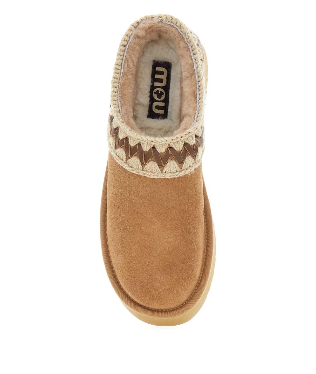 MOU Бежевые замшевые мюли, фото 3