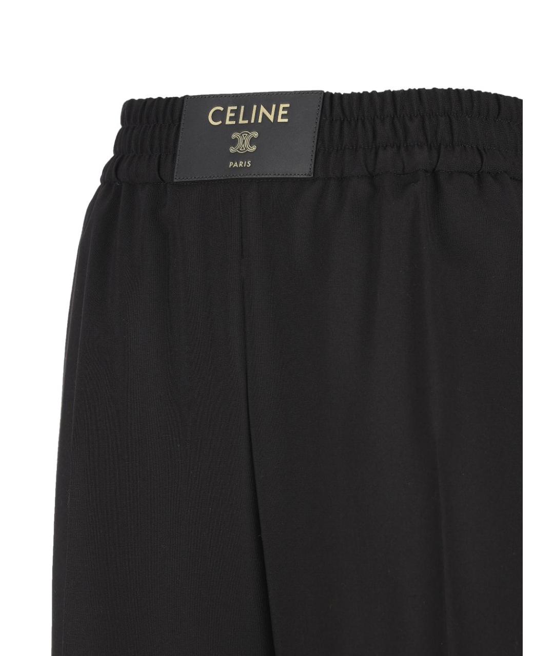 CELINE Черные шерстяные прямые брюки, фото 3