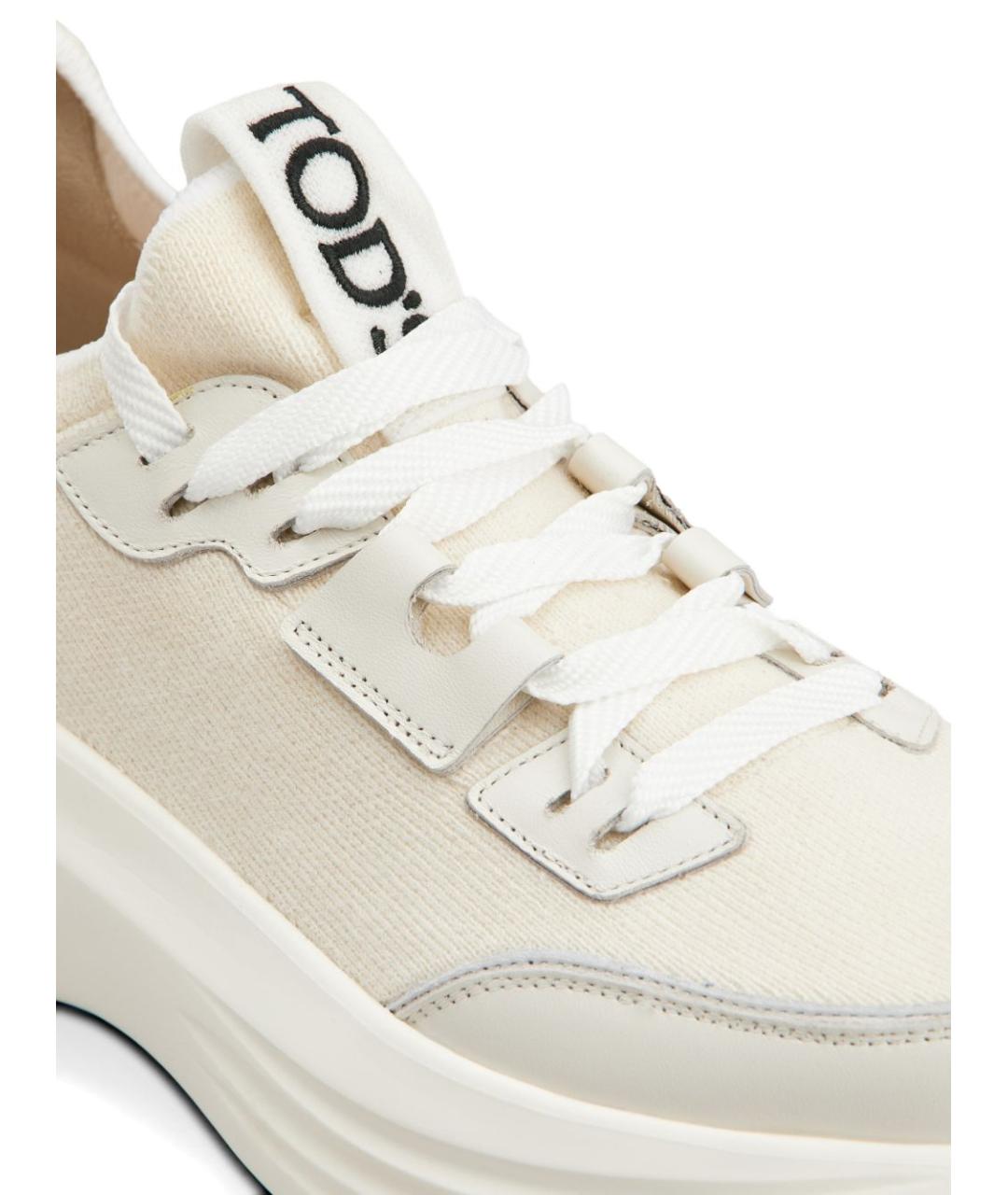 TOD'S Бежевые кроссовки, фото 5