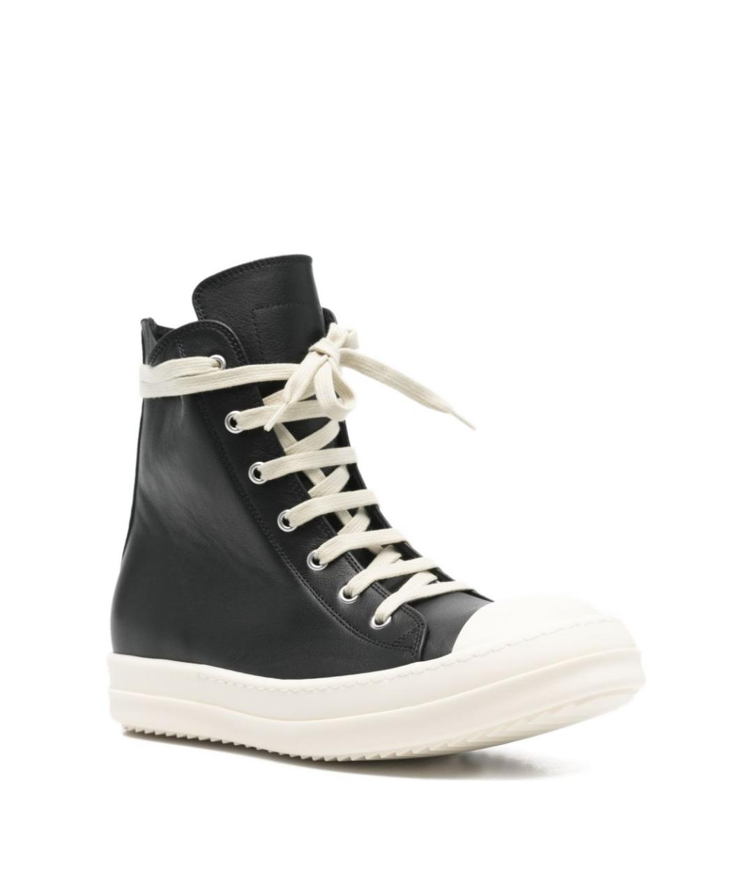 RICK OWENS Черные кожаные кеды, фото 3