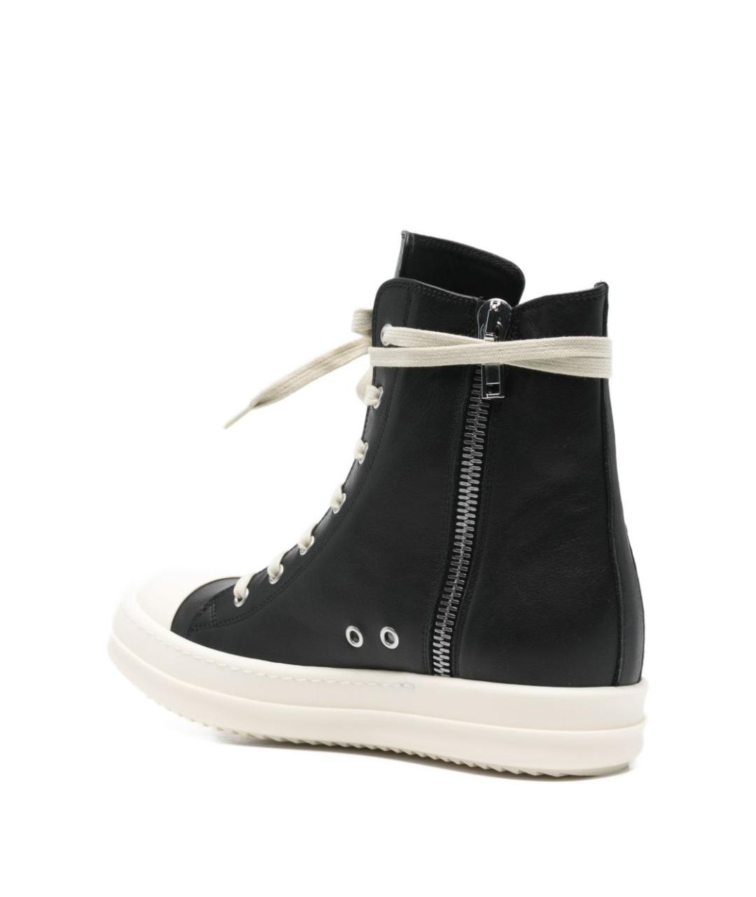 RICK OWENS Черные кожаные кеды, фото 4