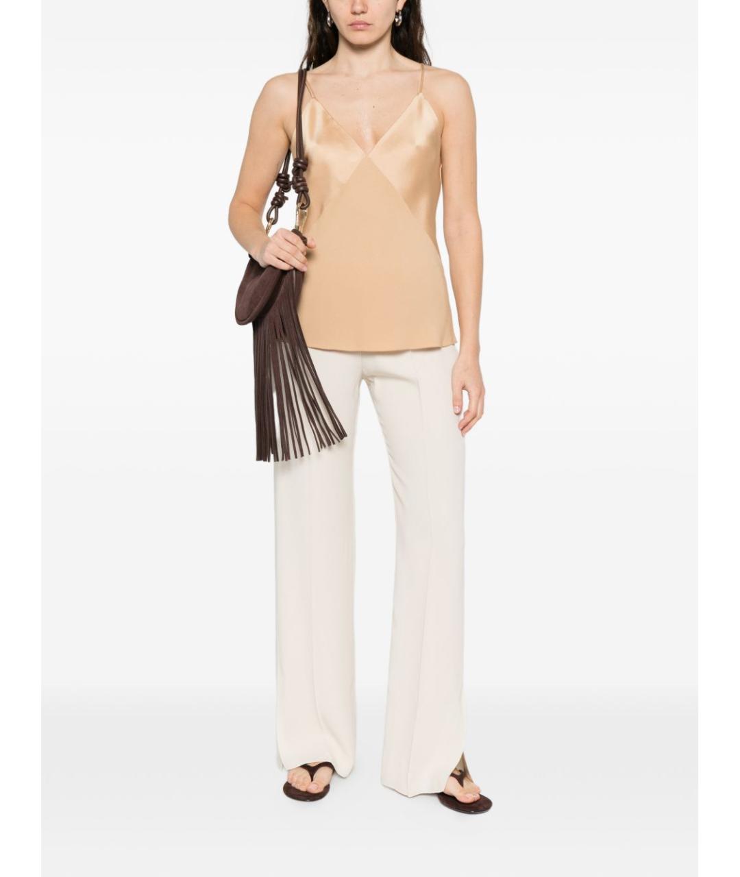 FORTE FORTE Бежевая ацетатная майка, фото 3