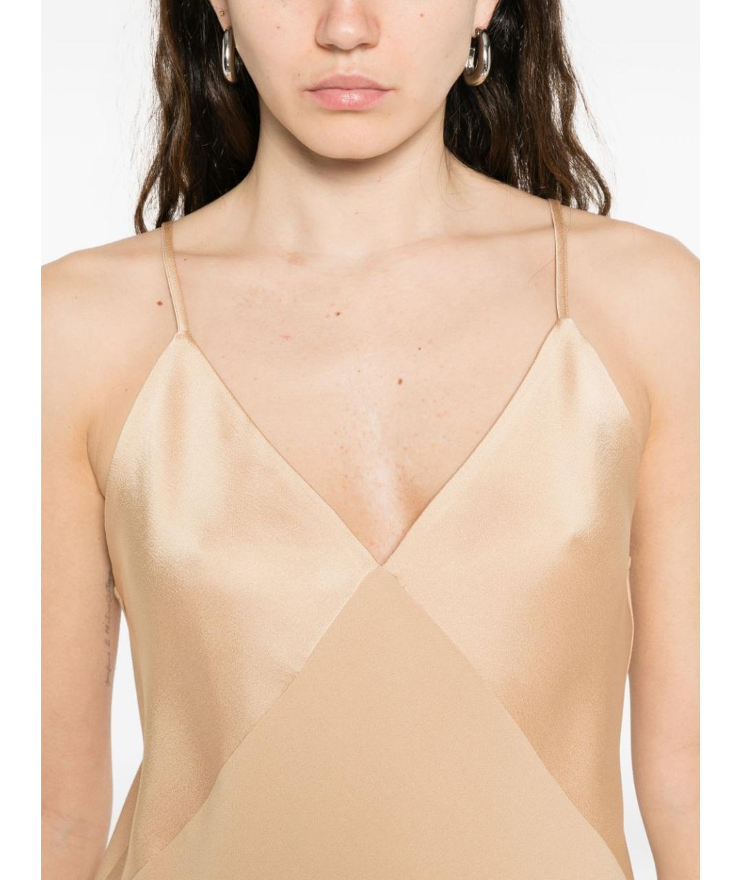 FORTE FORTE Бежевая ацетатная майка, фото 2