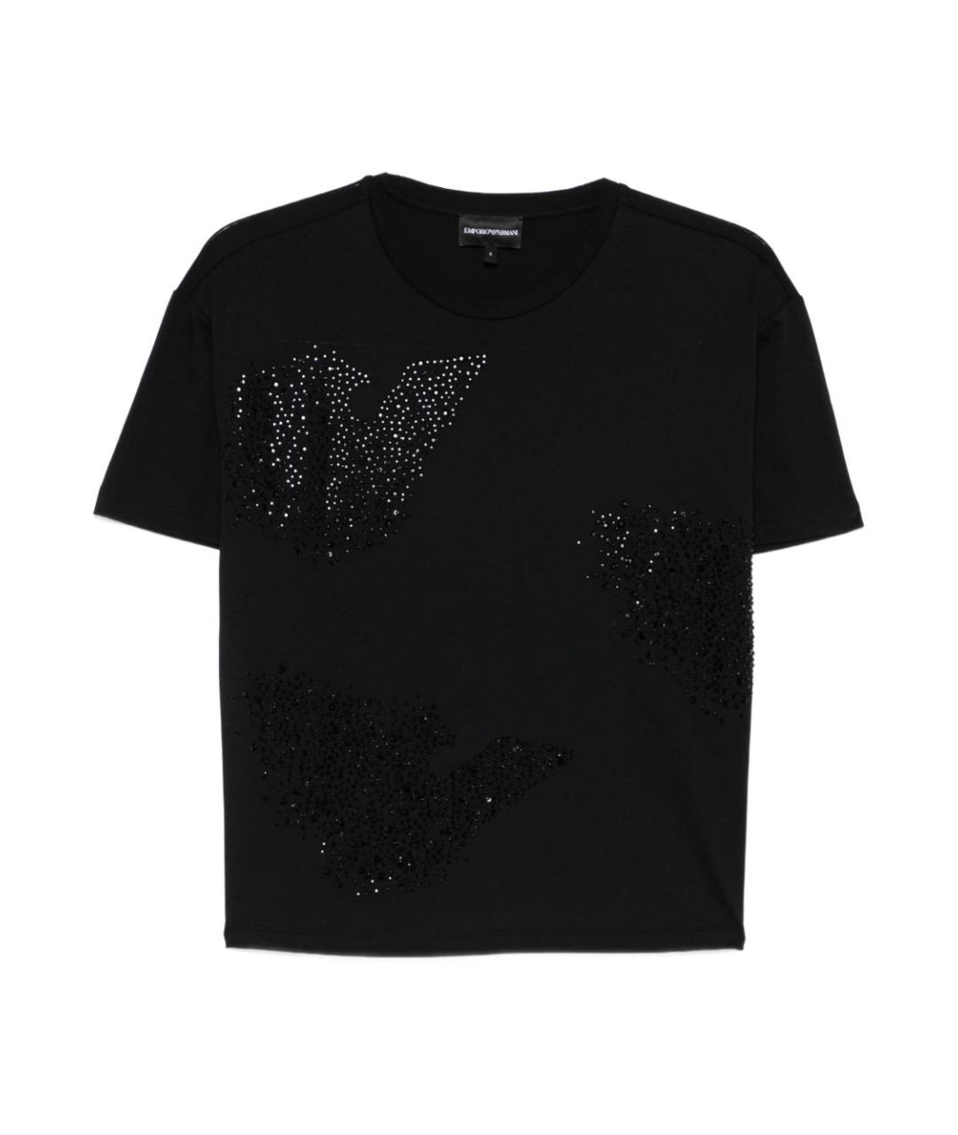 EMPORIO ARMANI Черная хлопковая футболка, фото 1