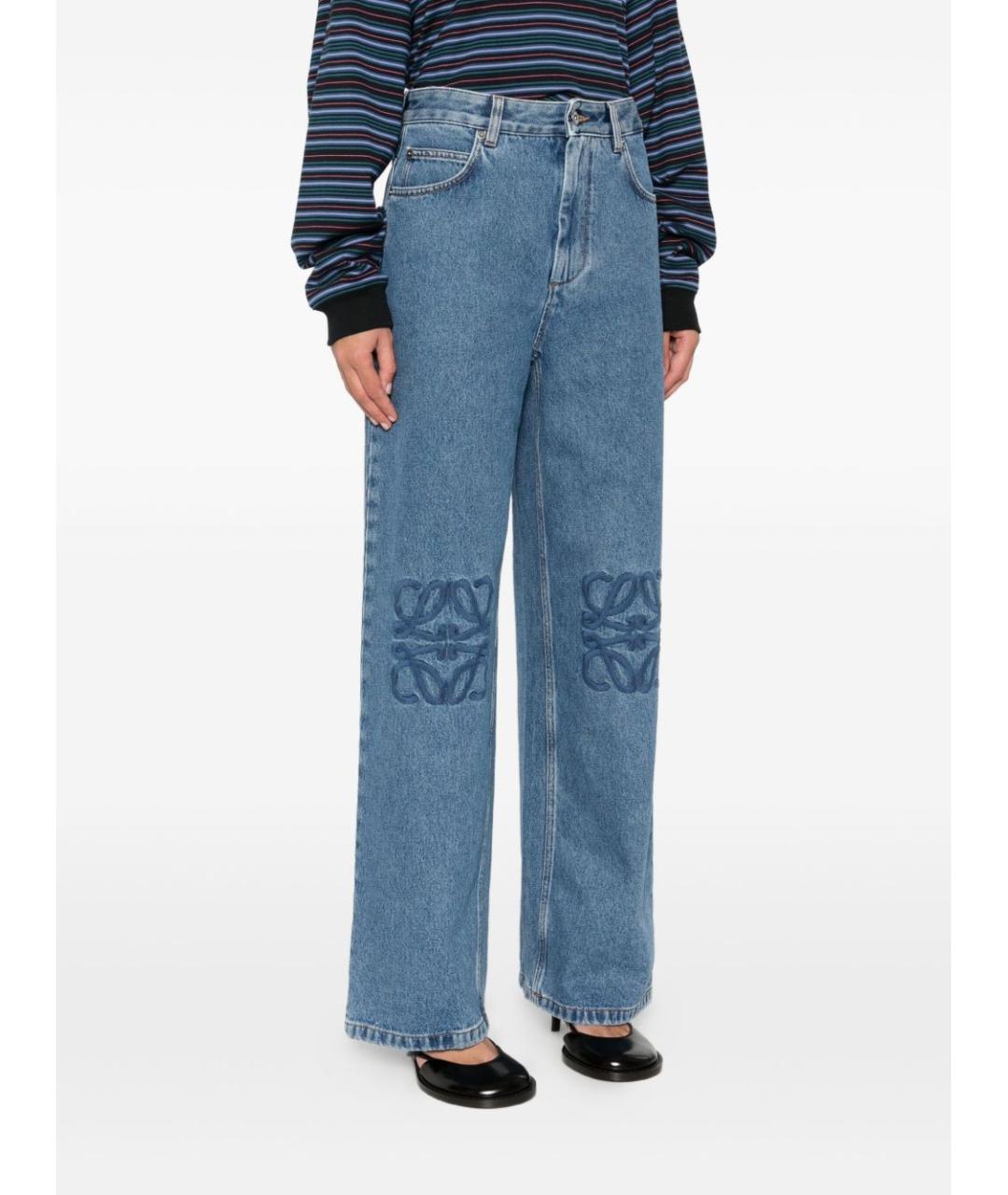 LOEWE Голубые хлопковые прямые джинсы, фото 2