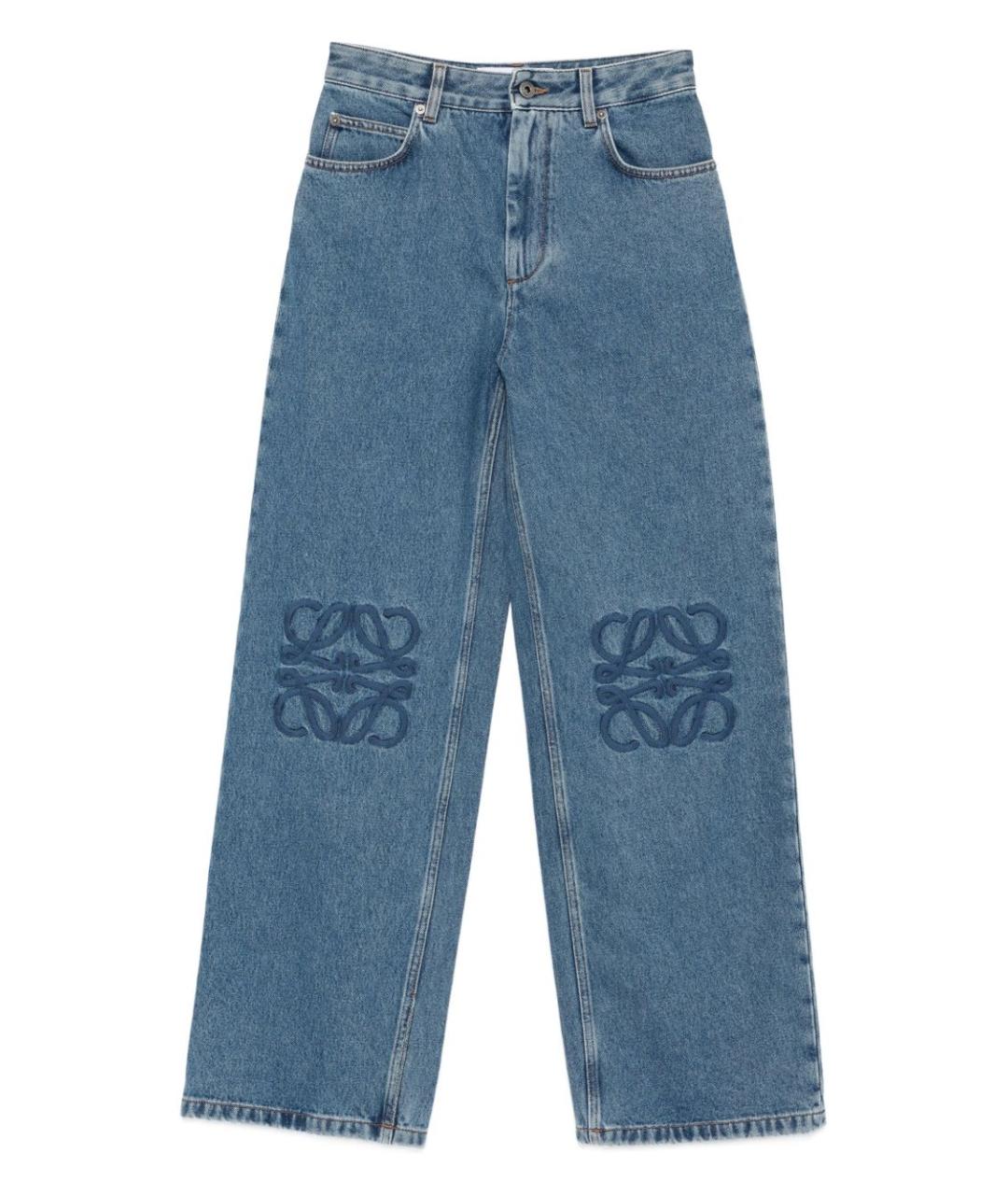 LOEWE Голубые хлопковые прямые джинсы, фото 1