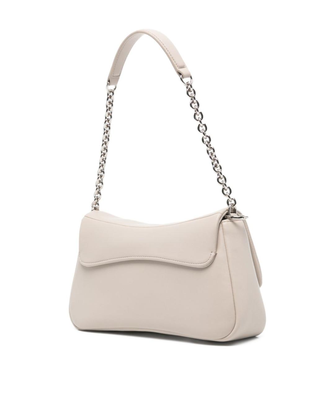 EMPORIO ARMANI Бежевая кожаная сумка через плечо, фото 5