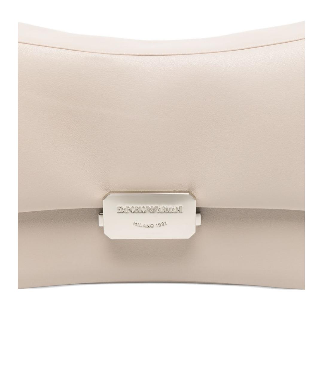 EMPORIO ARMANI Бежевая кожаная сумка через плечо, фото 4